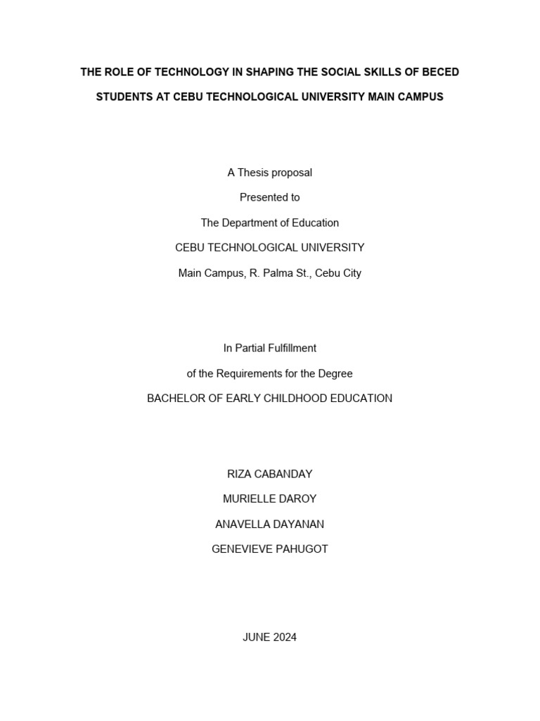 Technology's Impact on BECEd Students' Social Skills | PDF | Flow ...