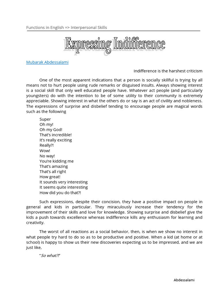 Expressing_Indifference | PDF | Antisocial Personality Disorder ...