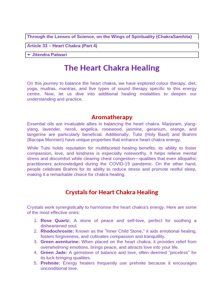 Priority Article 33 - Heart Chakra 4 | PDF | Meditation | Chakra
