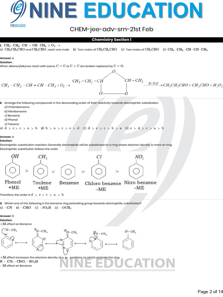  srn jr chemistry jee advanced test solutions and results pdf