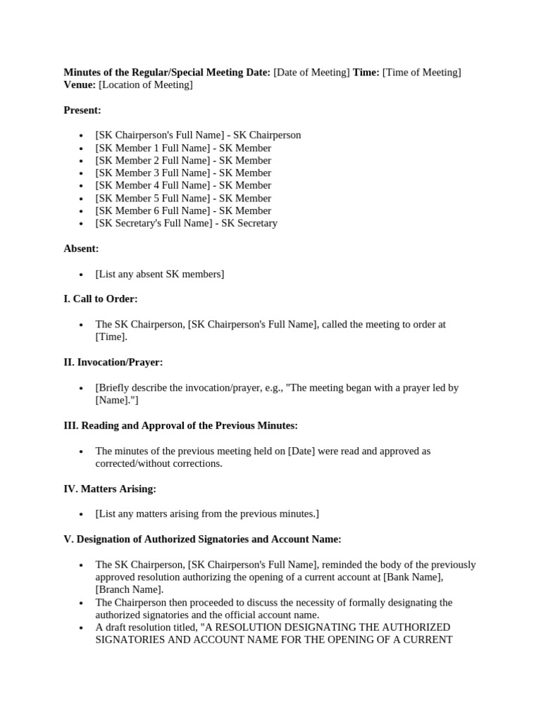 SK Minutes For SK Meeting | PDF | Government