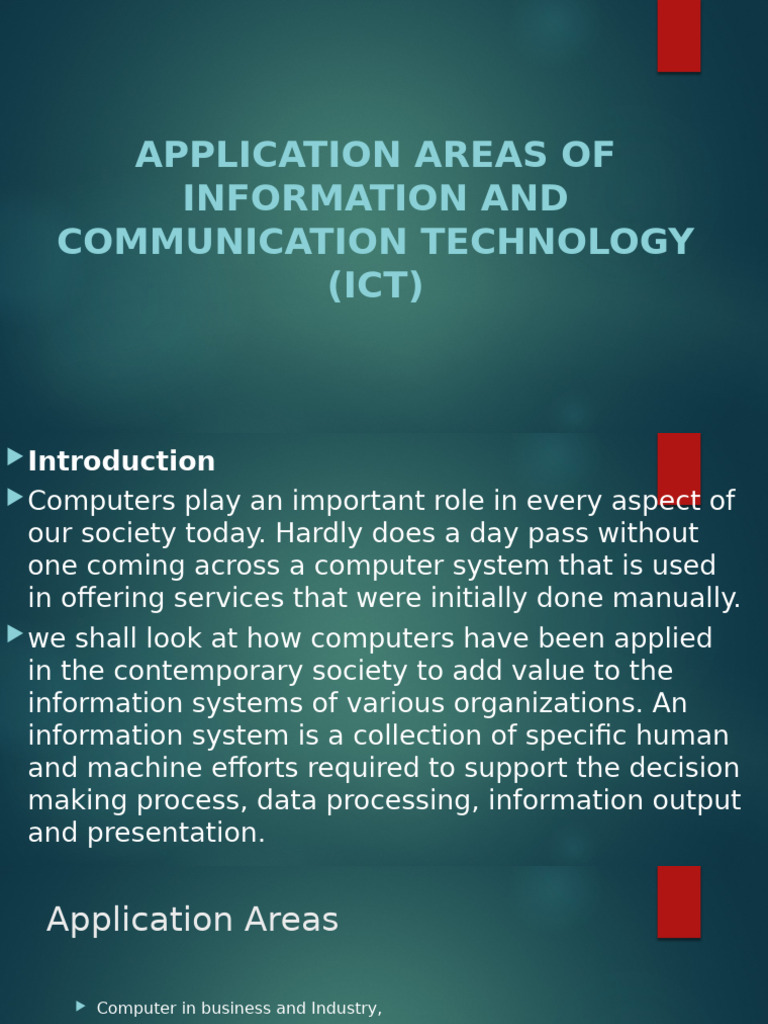Application Areas of ICT | PDF | Point Of Sale | Cheque