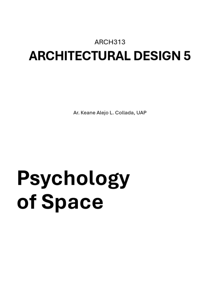 Psychology of Space in Design | PDF | Psychology | Mood (Psychology)
