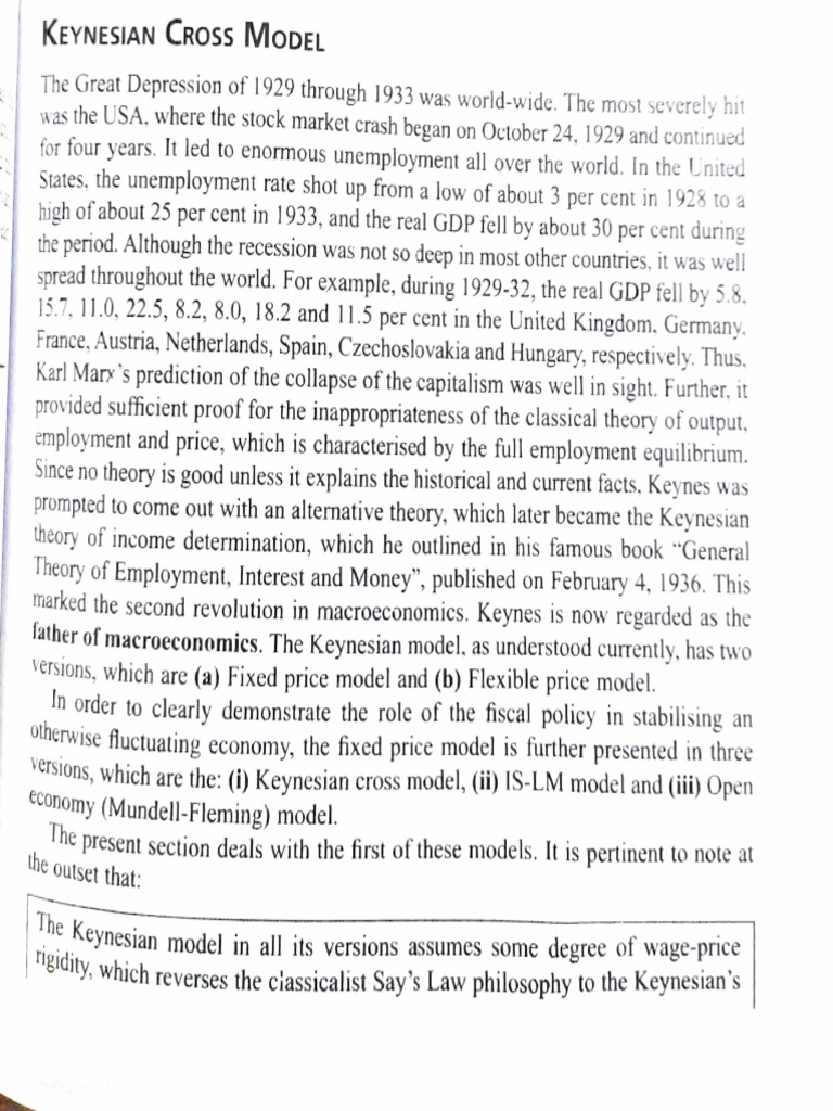 Keynesian Cross Model Explained | PDF | Keynesian Economics ...