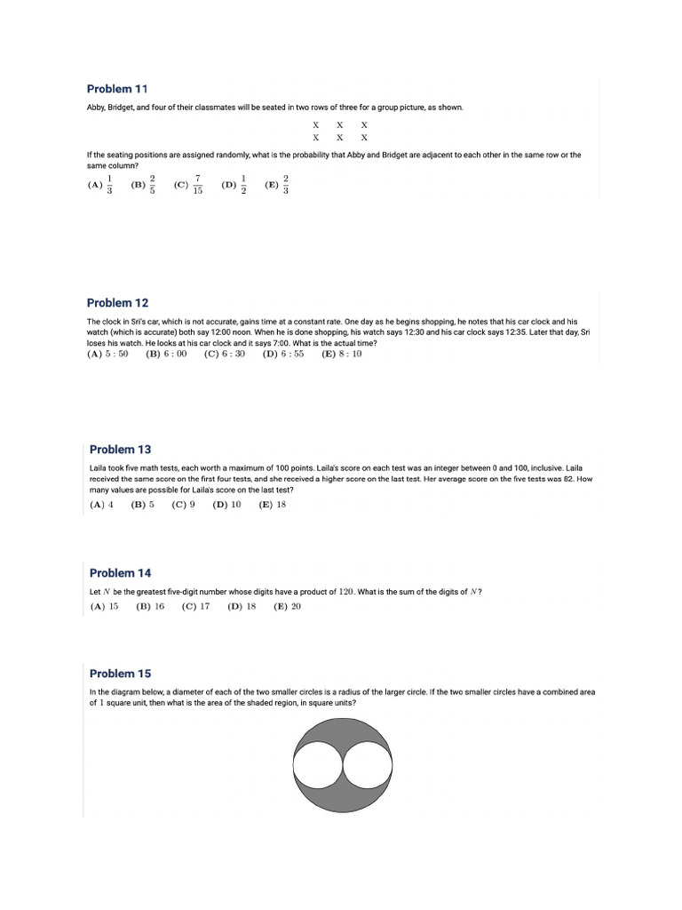 AMC18 11to20 Questions | PDF