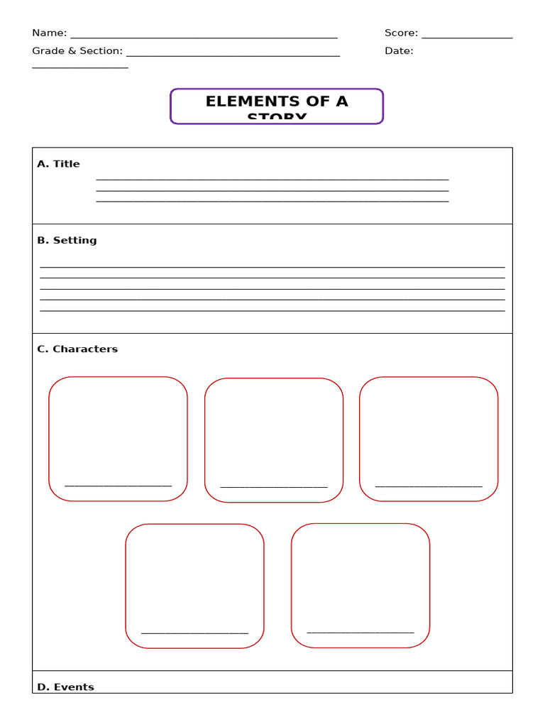 English Elements of A Story | PDF