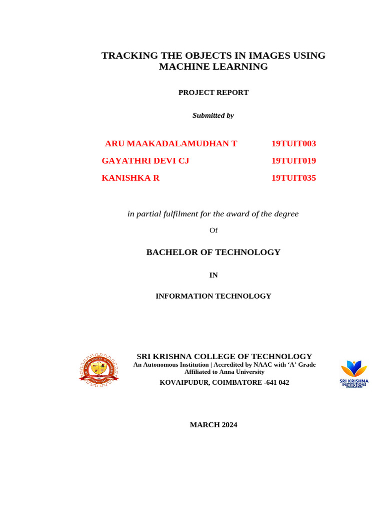 PROJECT REPORT Template | PDF | Computer Vision | Engineering