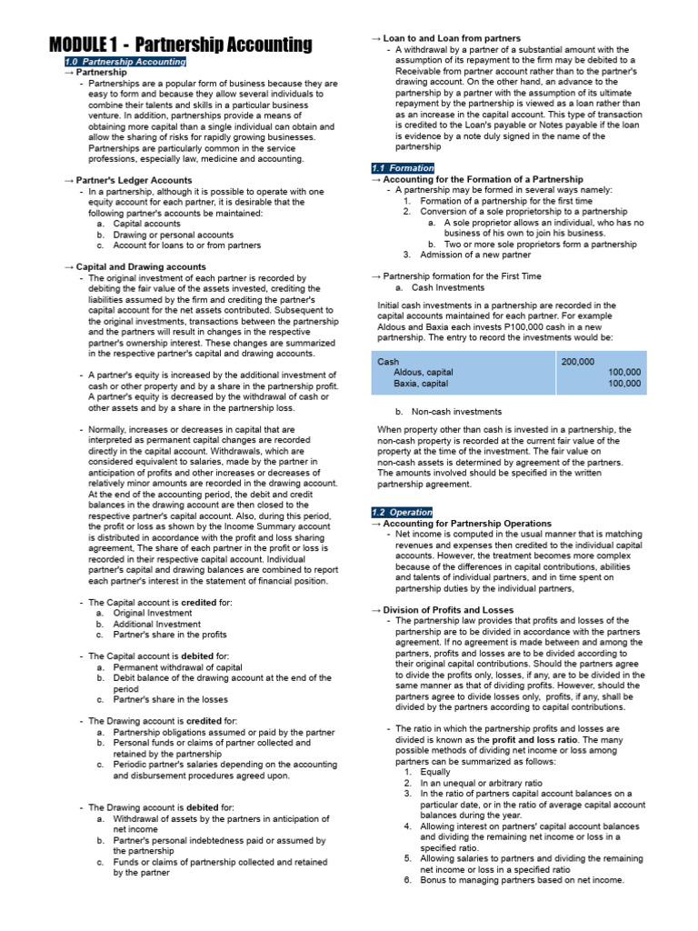 Special Transactions in Partnership Accounting | PDF | Debits And ...