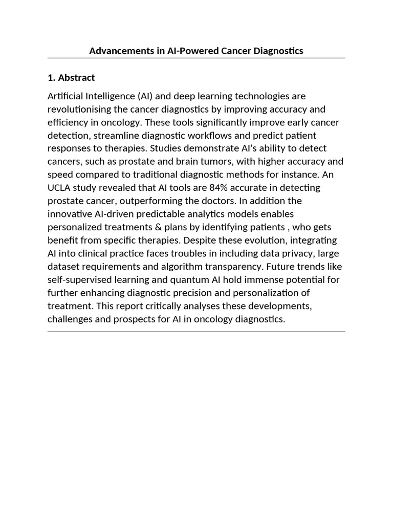 AI Innovations in Cancer Diagnostics | PDF | Artificial Intelligence ...