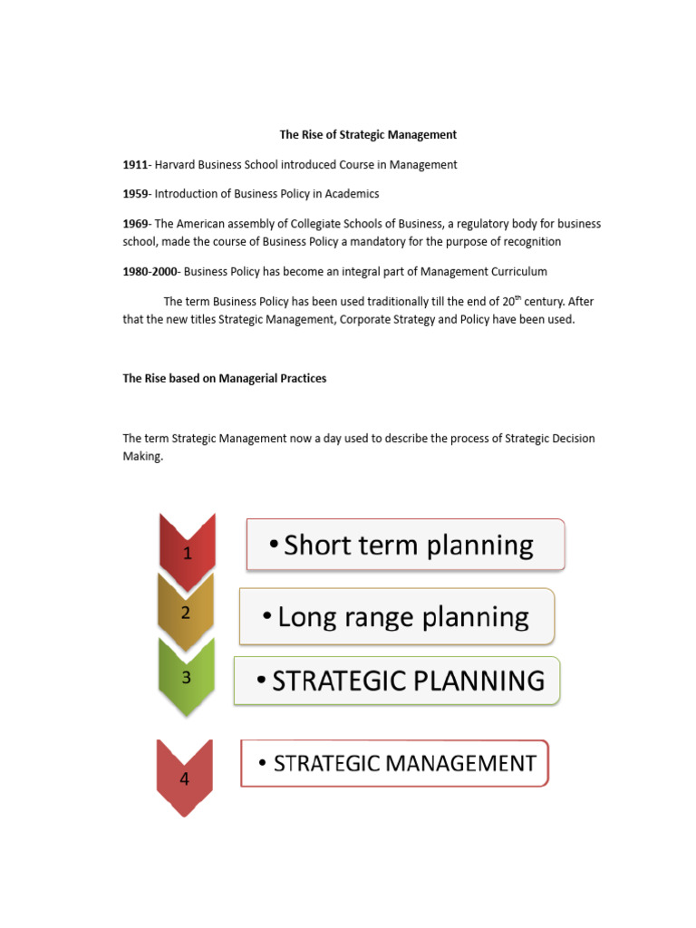 Evolution of Strategic Management Practices | PDF