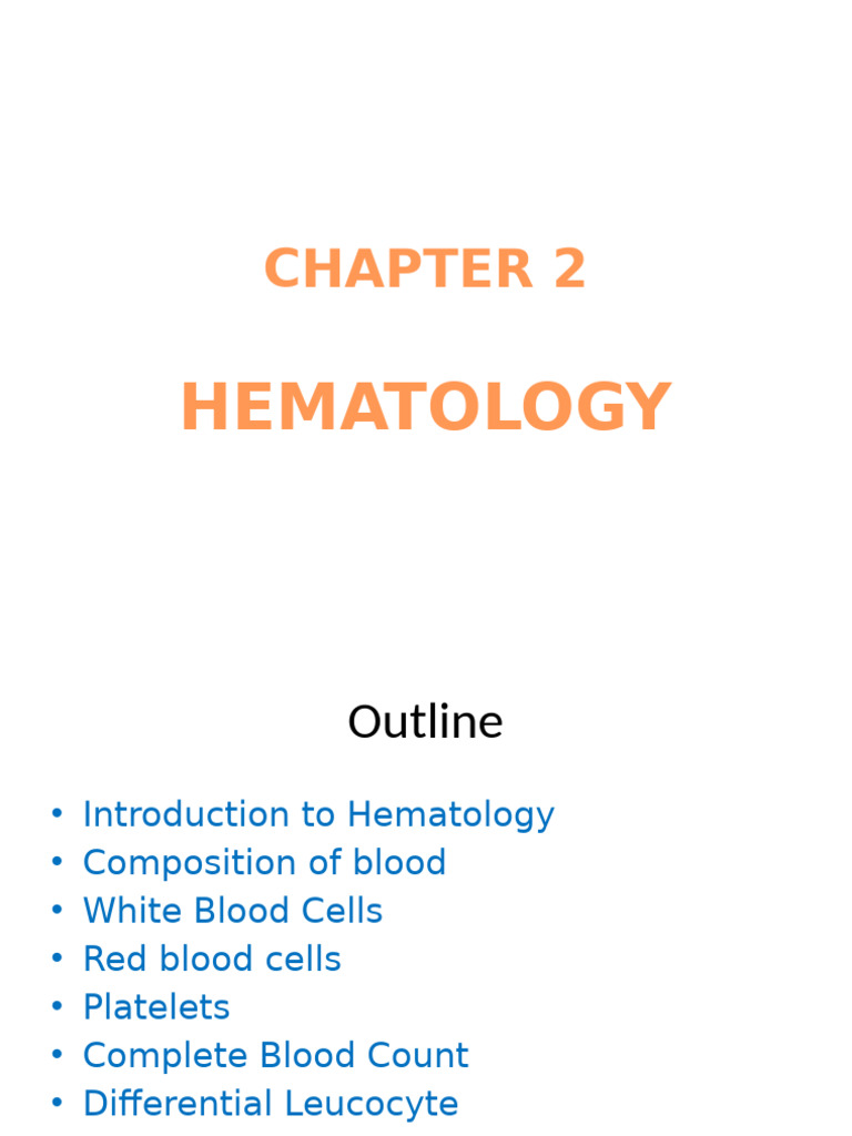 Hematology: Blood Composition & Analysis | PDF | White Blood Cell ...