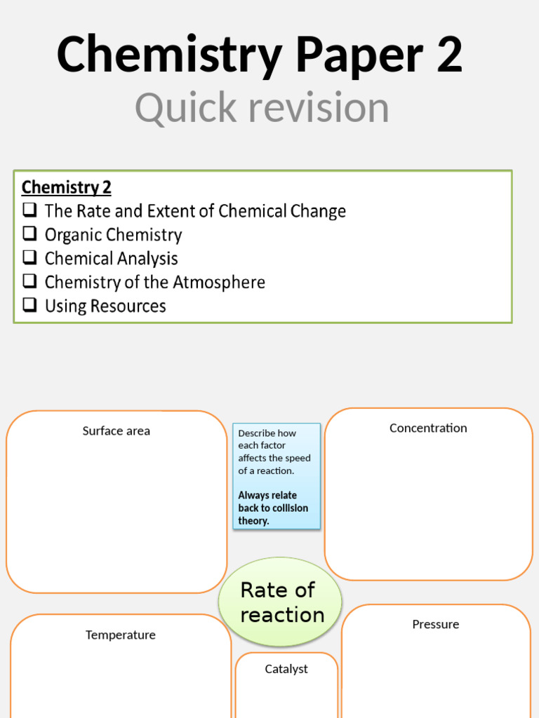 Chemistry Paper 2 Quick Revision | PDF | Chemical Reactions | Reaction Rate