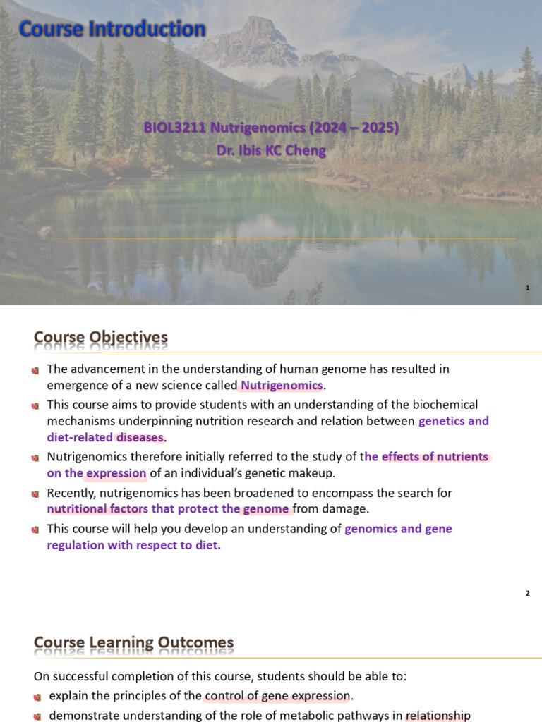 Nutrigenomics Course Overview 2024-2025 | PDF | Gene | Genetics