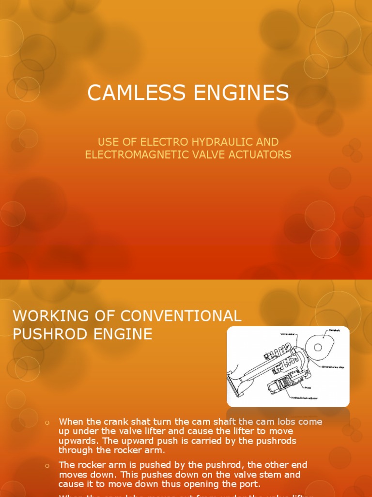 Camless Engine Valve Actuation Techniques | PDF | Internal Combustion ...