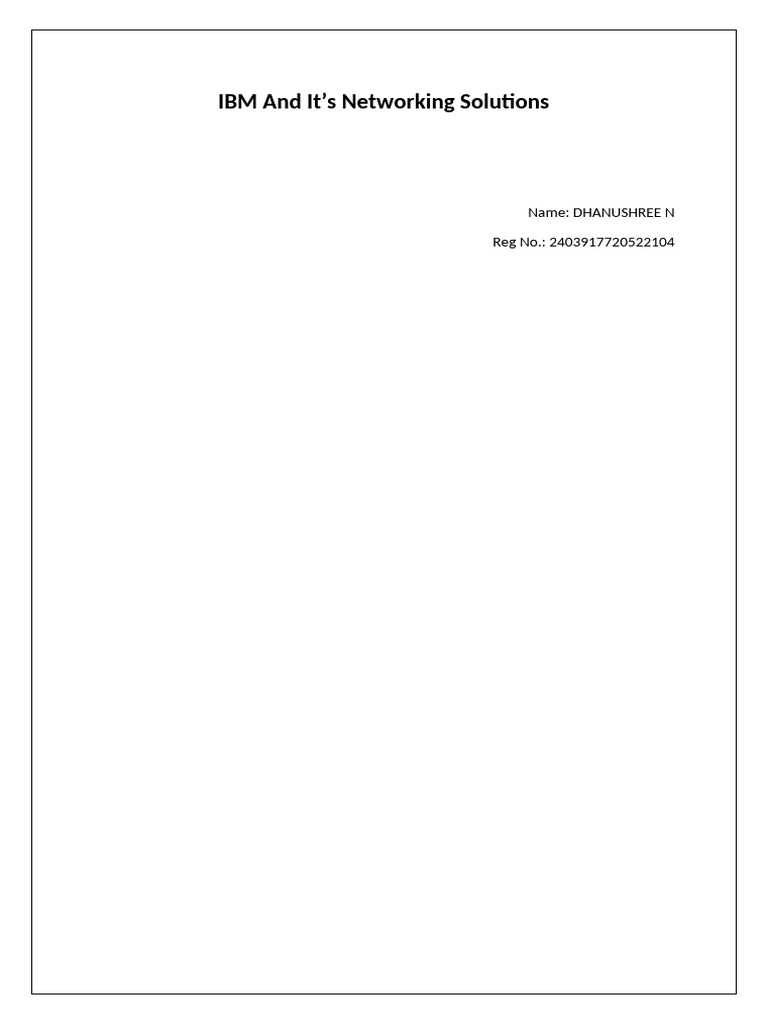 IBM's Networking Solutions Overview | PDF | Computer Network | Cloud ...
