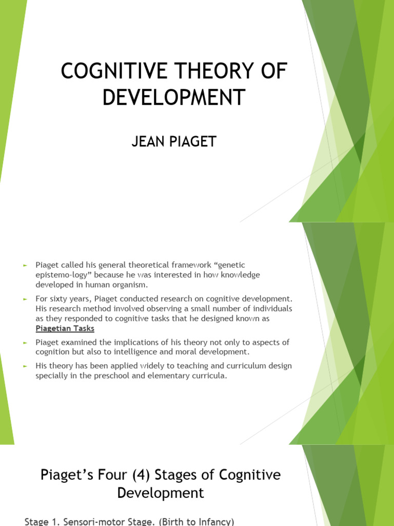 Jean Piaget's Theory PDF Behavioural Sciences Cognitive Psychology