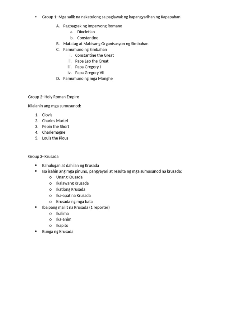Sub Topics - Reporting | PDF