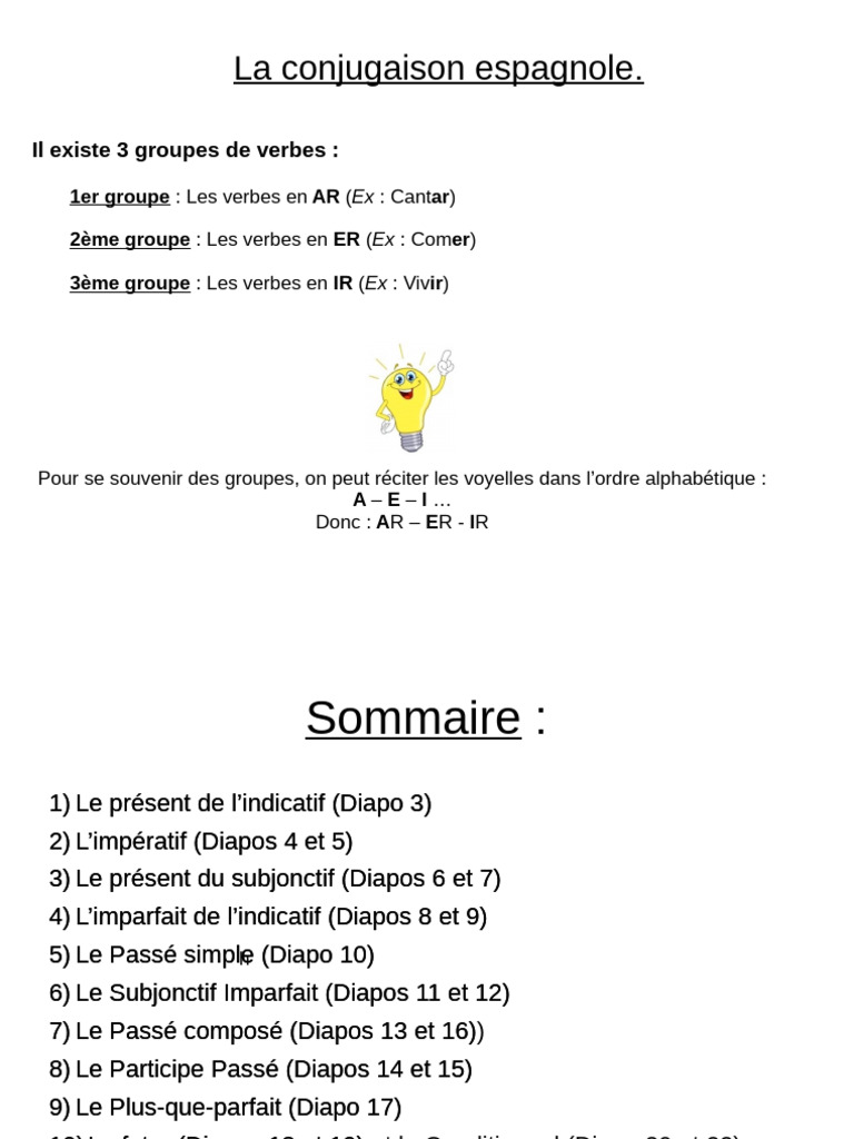 Conjugaison des verbes espagnols | PDF | Verbe | Morphologie
