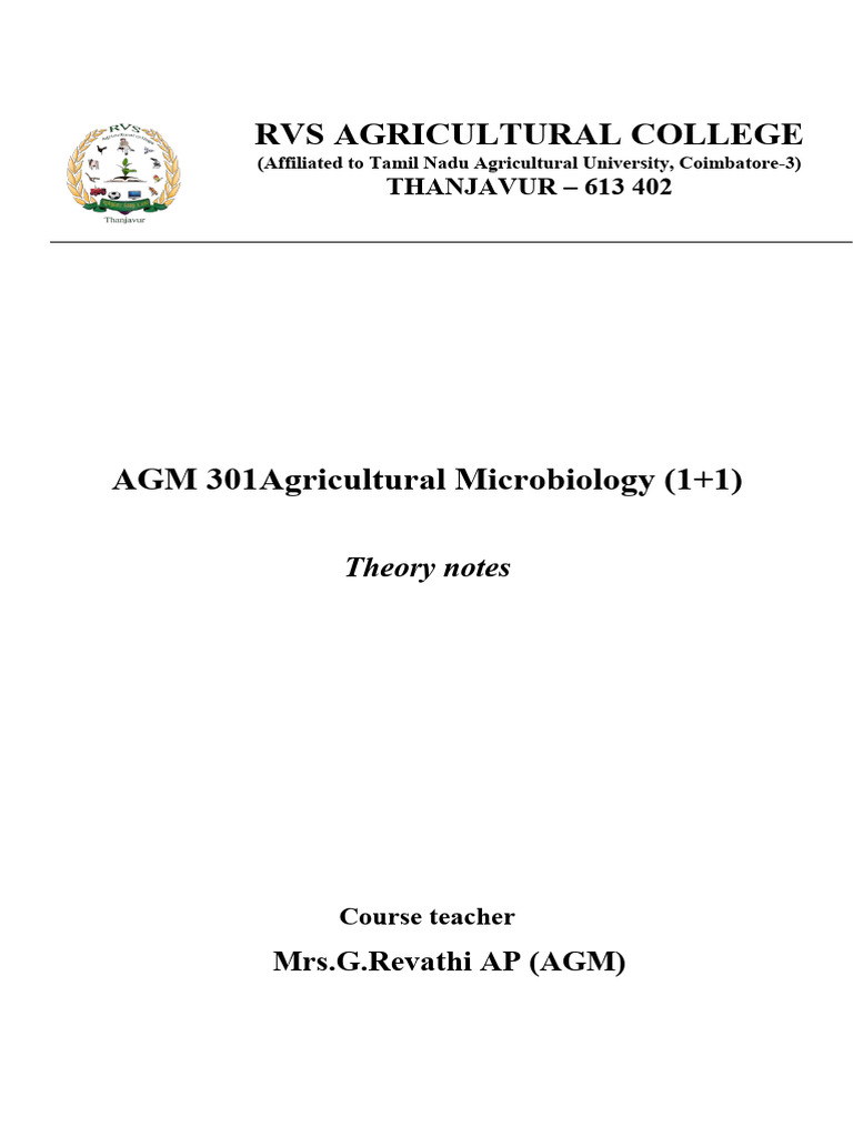 Agm 301 | PDF | Soil | Microorganism
