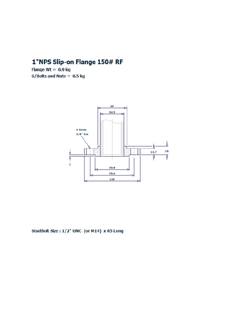 DIa.1 Inch Flange | PDF