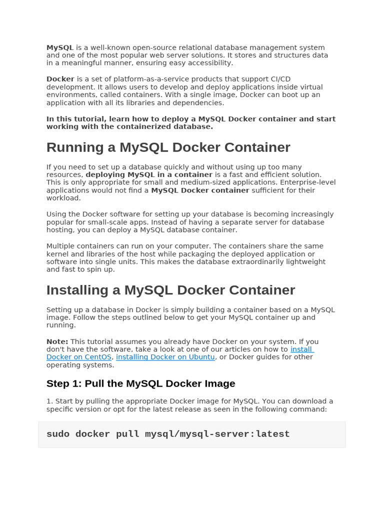 Docker Handson Mysqlimage | PDF | Databases | My Sql