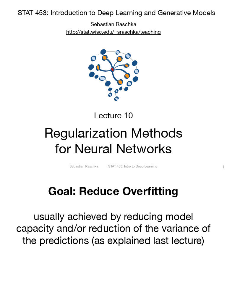 L10 Regularization Slides | PDF | Deep Learning | Learning