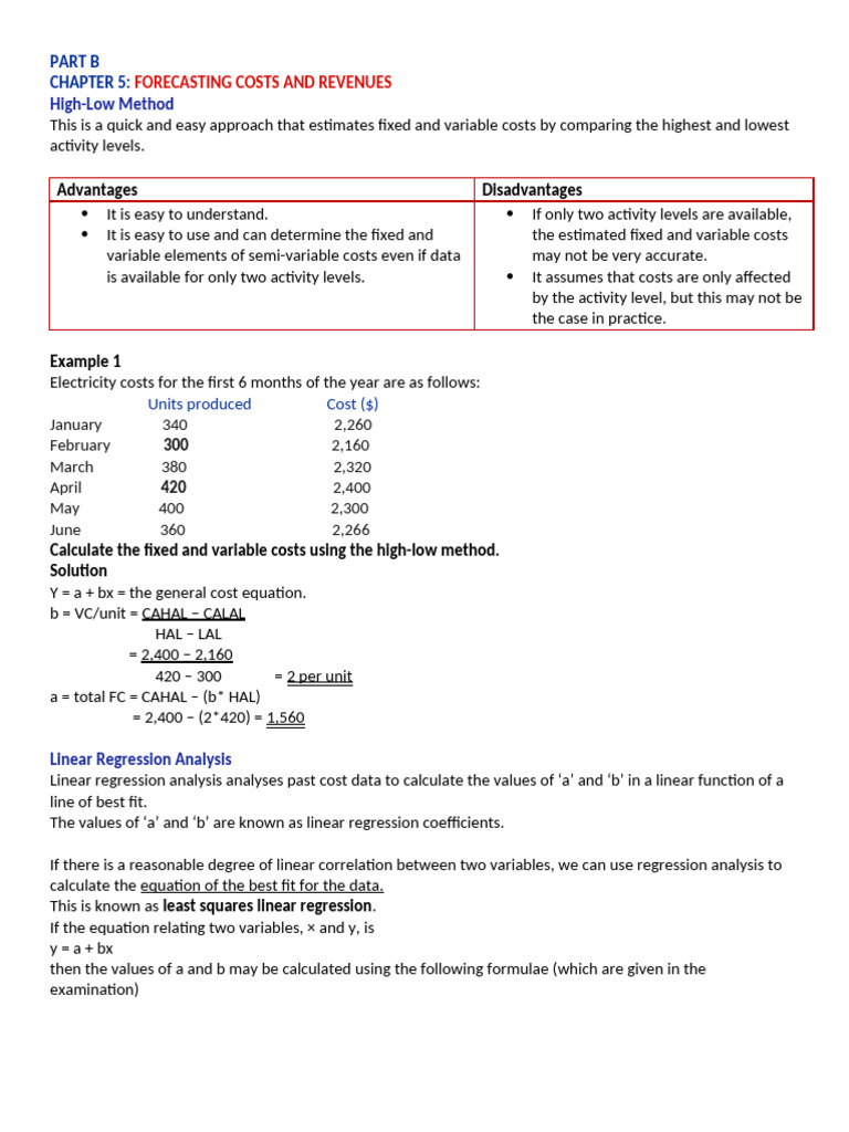 Cost Forecasting Methods Explained | PDF | Forecasting | Seasonality