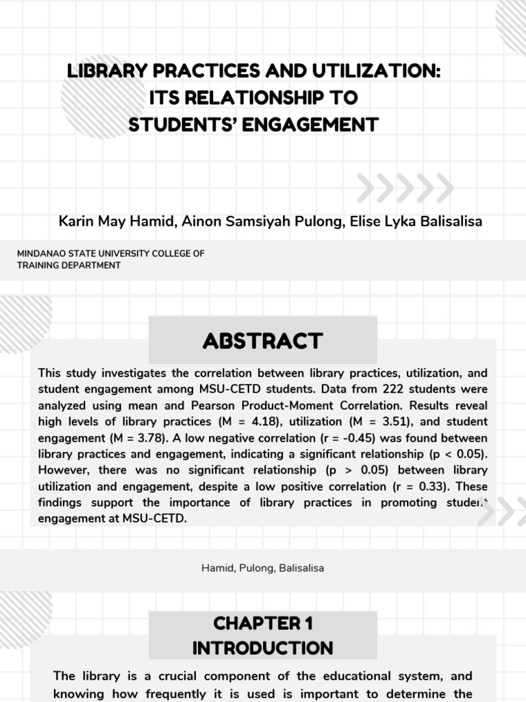 Library Practices and Student Engagement | PDF | Survey Methodology ...