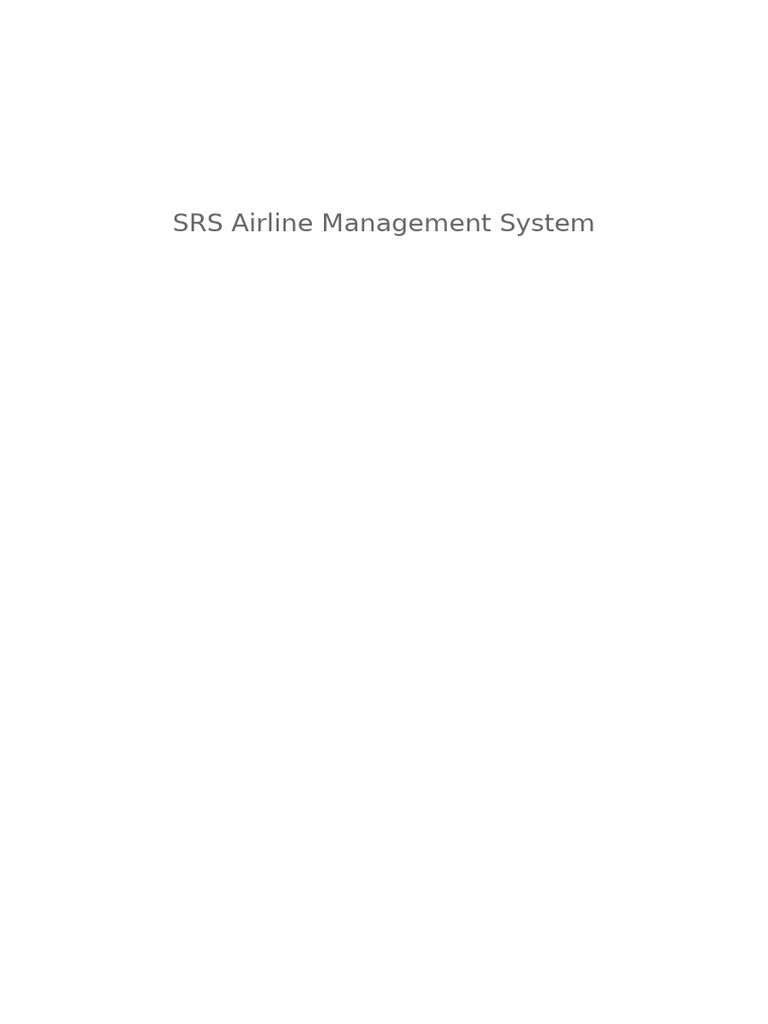 SRS for Airline Reservation System | PDF | Computer Hardware ...