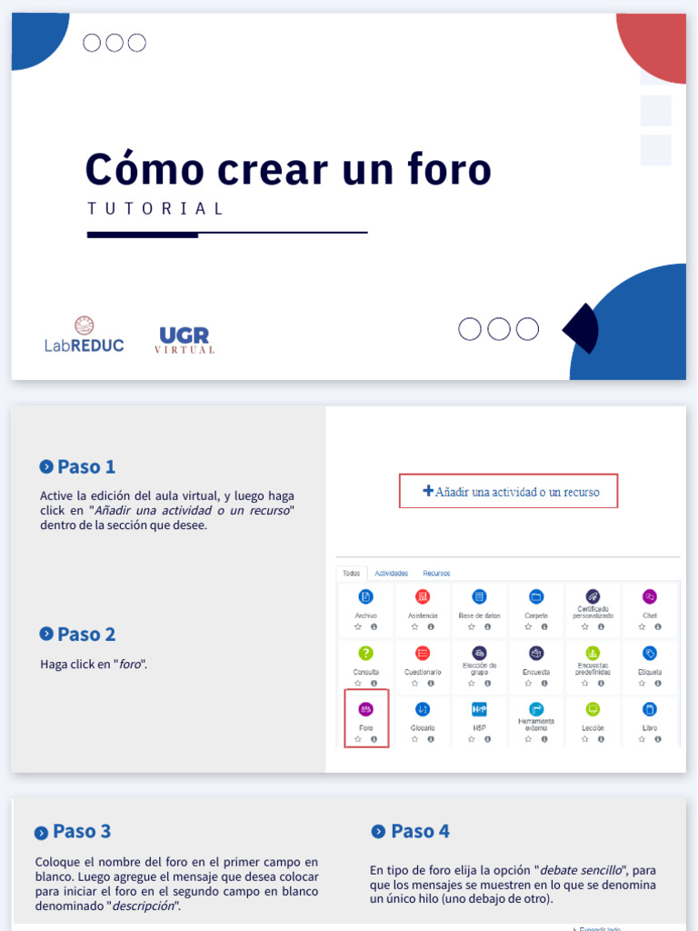 Cómo crear un foro virtual paso a paso | PDF