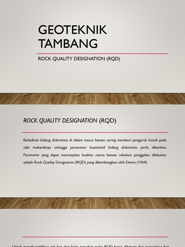 Pengertian dan Rumus RQD dalam Geoteknik | PDF