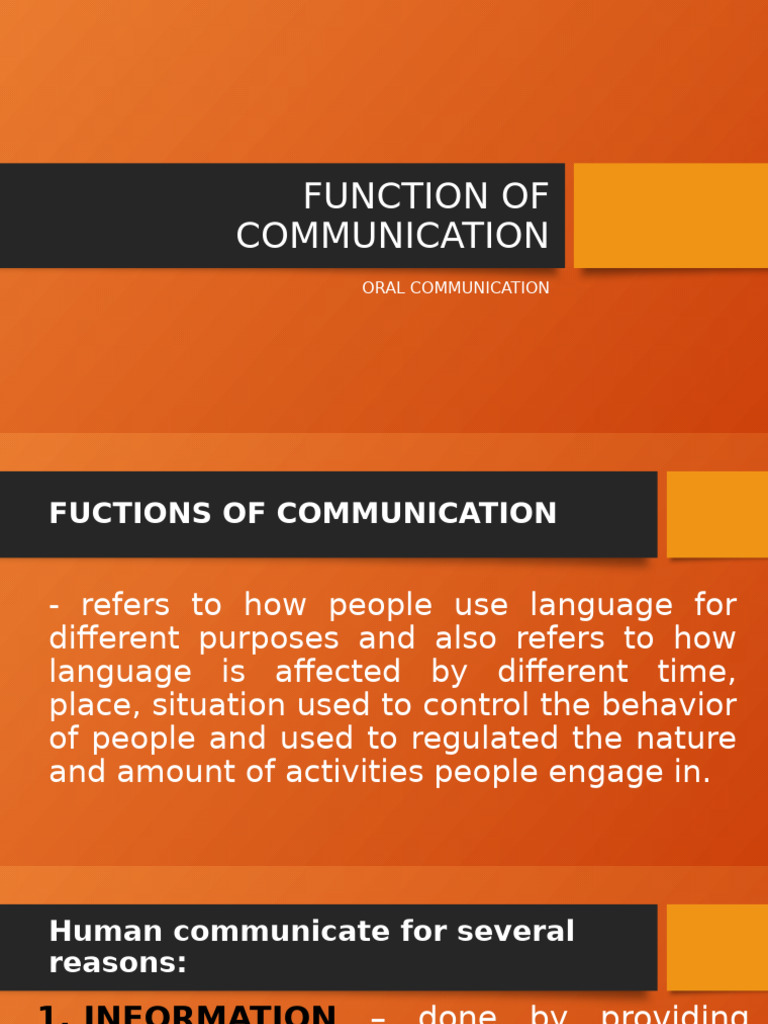 Function of Communication | PDF | Communication | Motivational