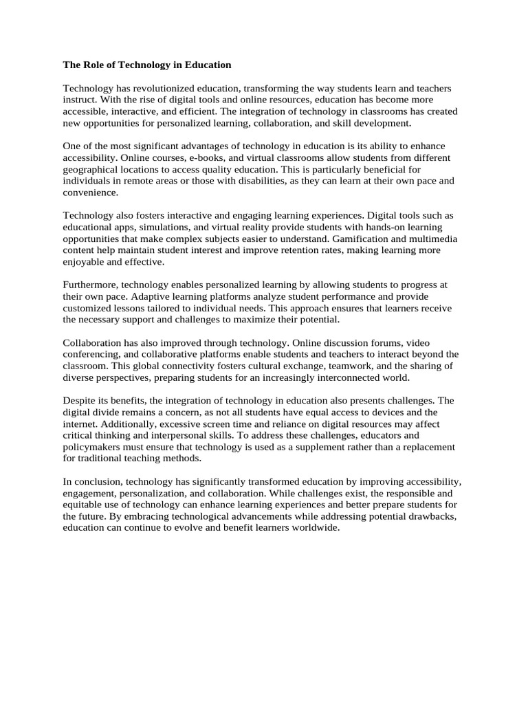 Technology's Impact on Education Today | PDF | Educational Technology ...