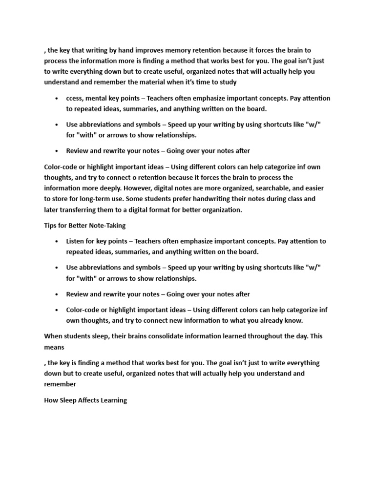Handwriting's Impact on Memory Retention | PDF | Memory | Sleep