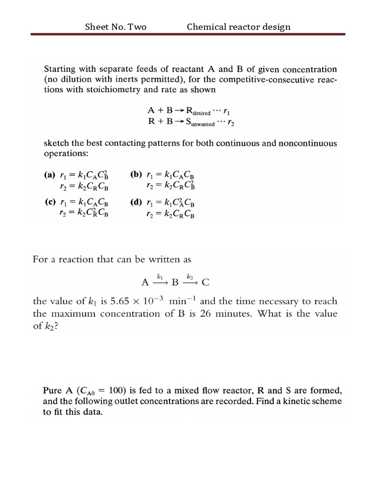 Chemical Reactor Design: PFR Analysis | PDF