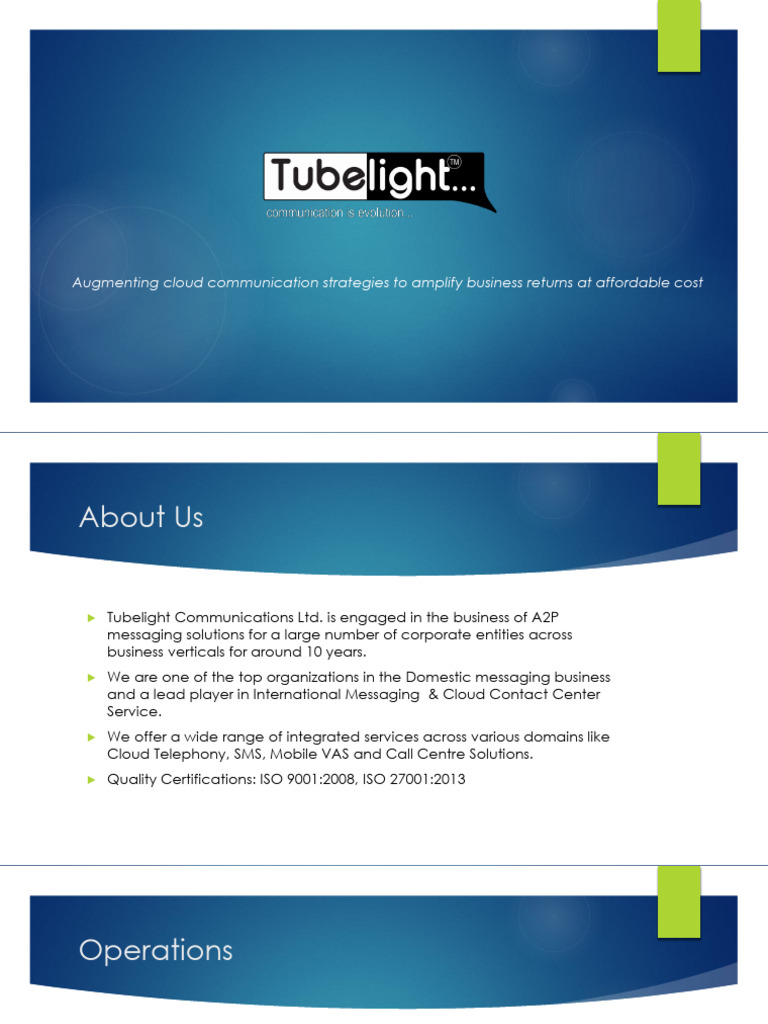 Tubelight Communications: Cloud Messaging Solutions | PDF | Cloud ...