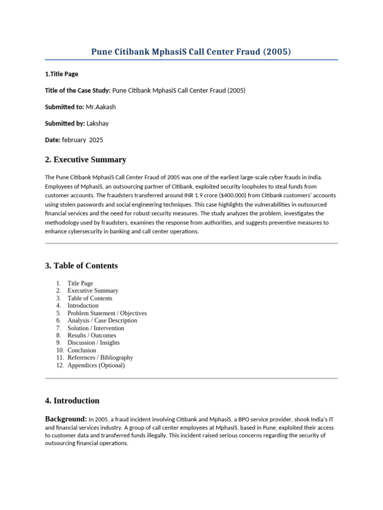 Pune Citibank MphasiS Fraud Case Study | PDF | Computer Security | Security