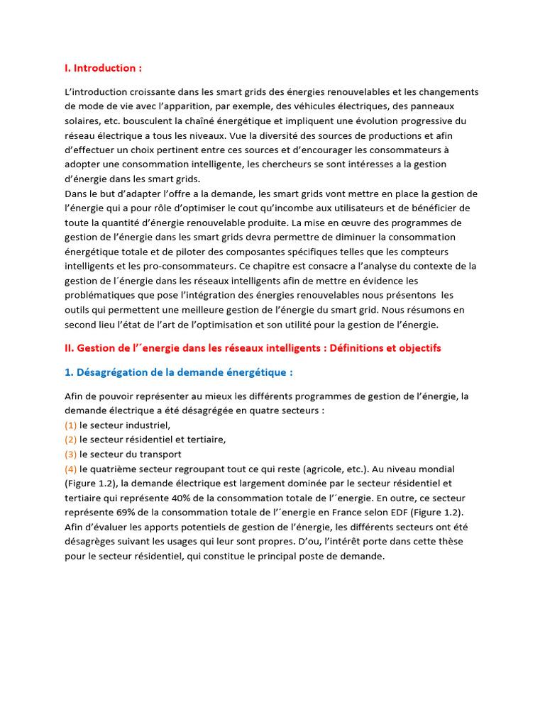Gestion de l'énergie dans les smart grids | PDF | Grille intelligente ...