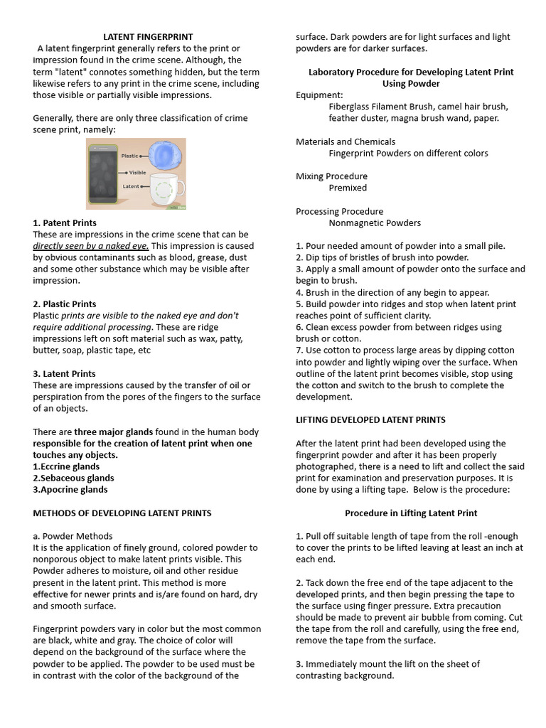 Understanding Latent Fingerprints | PDF | Fingerprint