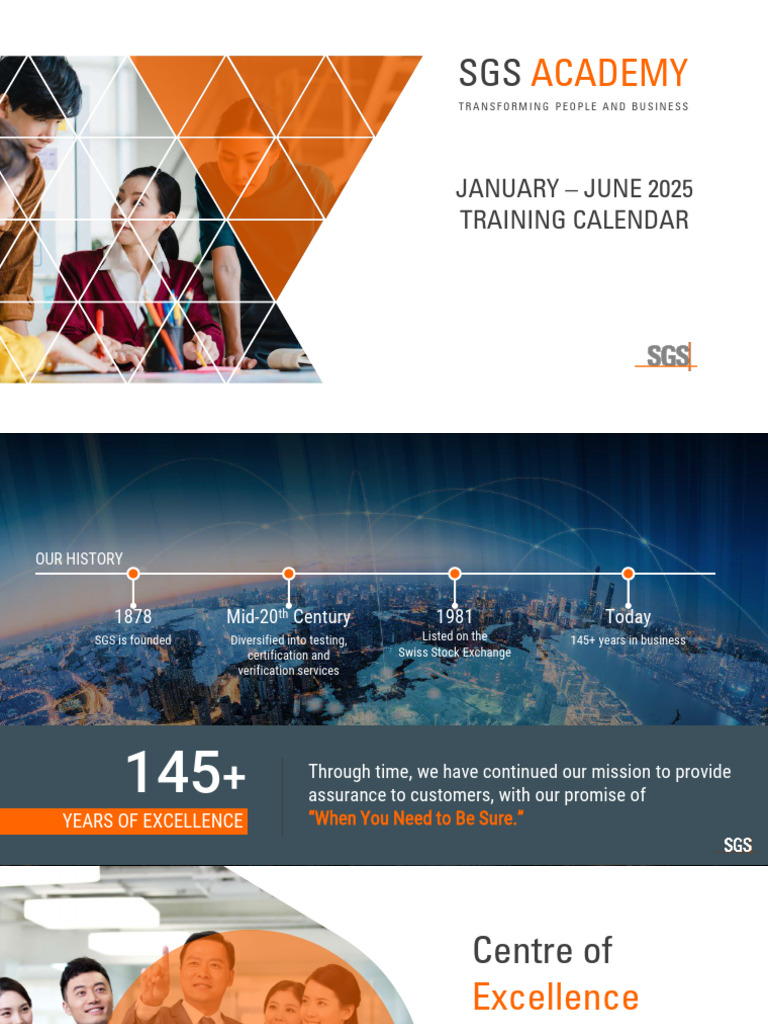 SGS Academy PH_Training Calendar H1 2025 PDF Medical Device