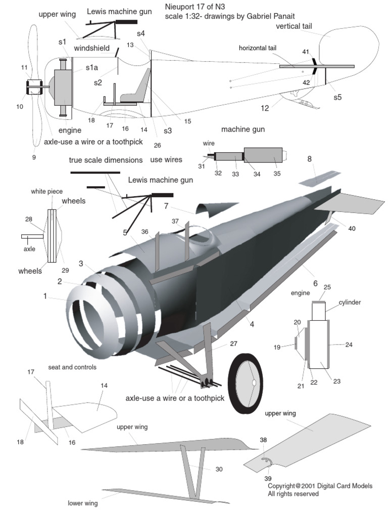 Nieuport 17 Paper Model Plans PDF | PDF