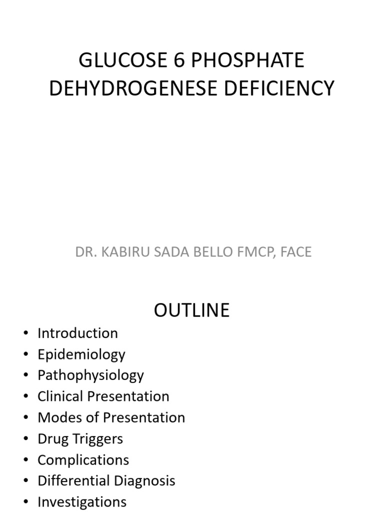 Glucose 6 Phosphate Dehydrogenese Deficiency | PDF | Clinical Medicine ...