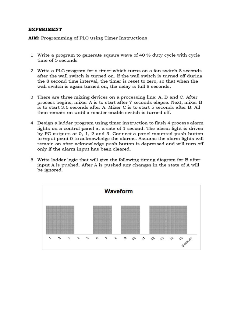 PLC Timer Programming Instructions | PDF