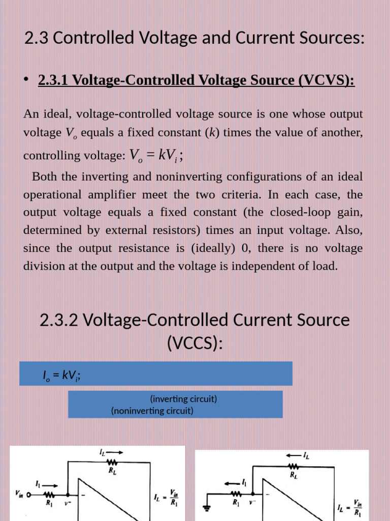 Controlled Voltage and Current Sources Guide | PDF | Amplifier ...