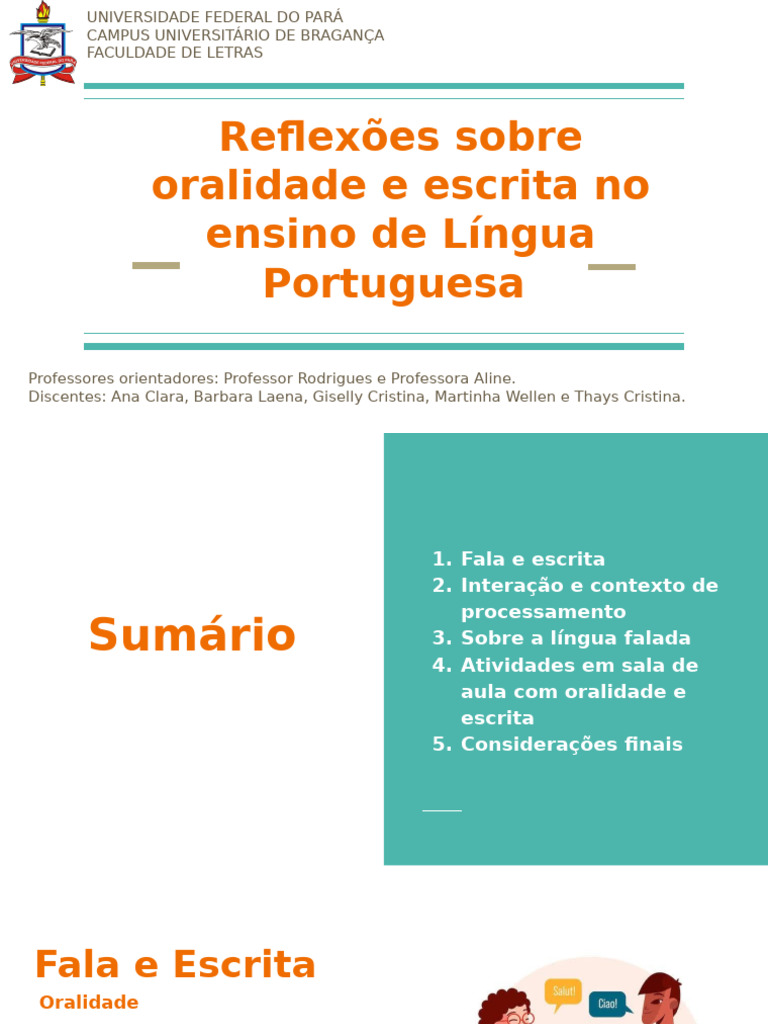 Oralidade e Escrita no Ensino de Português | PDF | Escrita | Comunicação