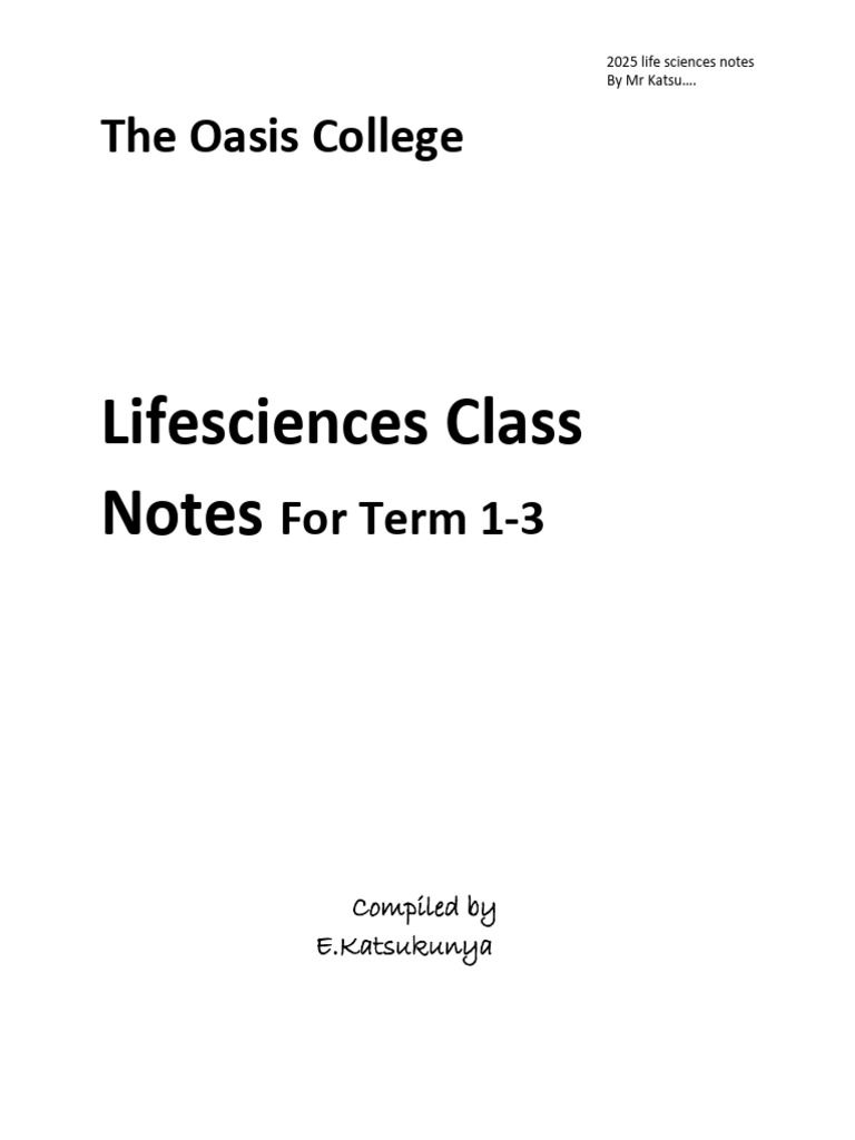 Grade 12 Life Sciences Notes 2025 | PDF