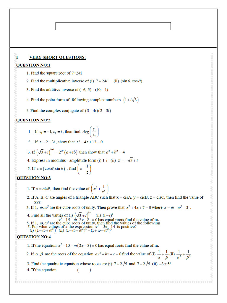 Important Maths Questions for JEE 2025 | PDF
