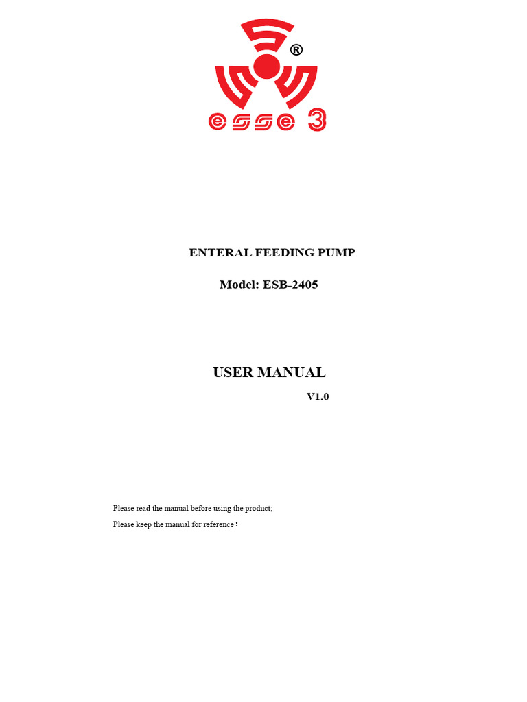 User Manual ESB-2405 | PDF | Intravenous Therapy | Pump