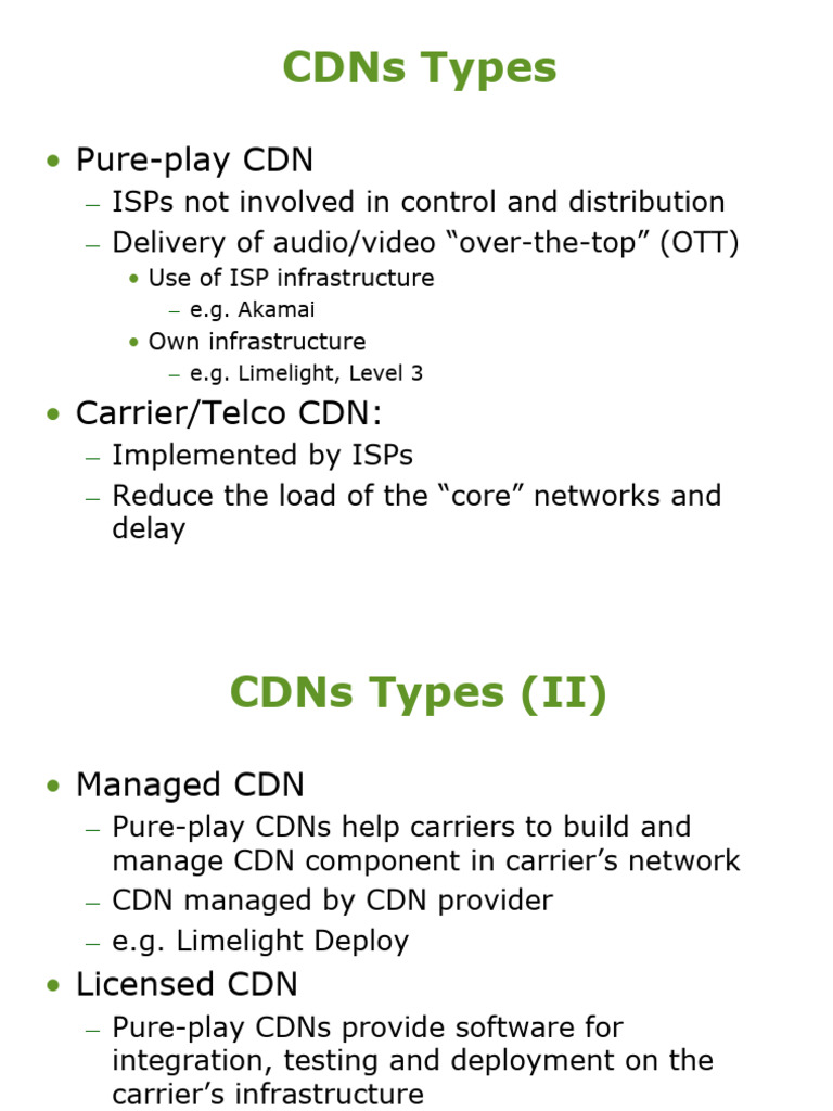 Multimedia Networks - 6 - CDNs and OTT-2 | PDF