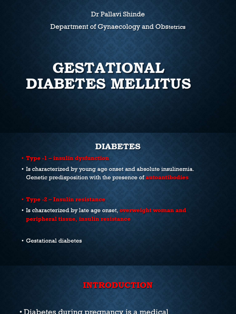 gestational diabetes mellitus | PDF | Gestational Diabetes | Diabetes